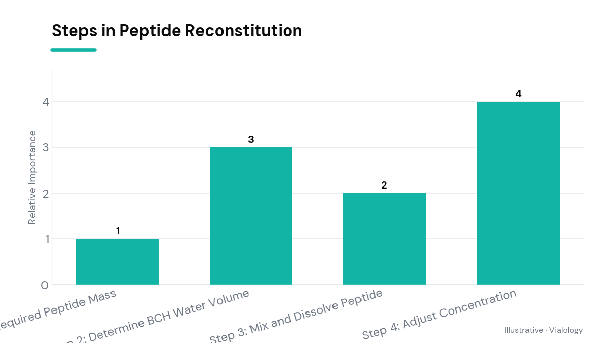 An illustrative guide to the steps involved in peptide reconstitution.