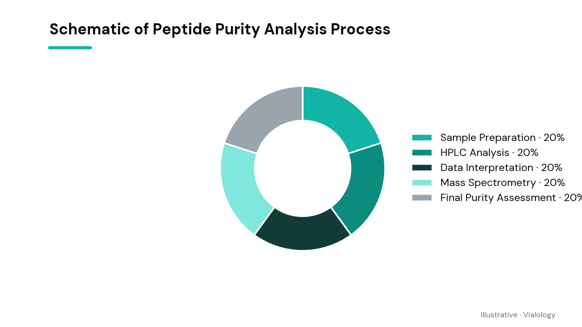 Conceptual diagram illustrating the peptide purity analysis process in laboratories.